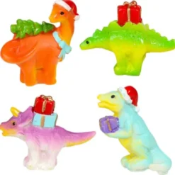 Minidekorationer Dinosaurie Julfigurer 4-pack