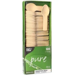Mini Engångsskedar Trä 100-pack