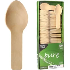 Mini Engångsskedar Trä 100-pack
