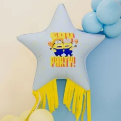 Minions Folieballong Stjärna med Fransar 72 cm