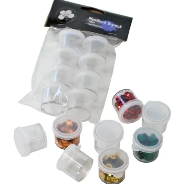 Mini Plastburkar med Lock Transparenta 8-pack