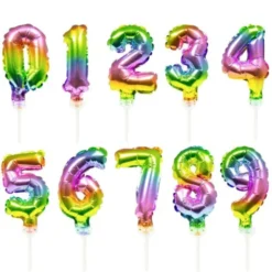 Mini Sifferballonger Regnbågsfärger (Siffra 0)