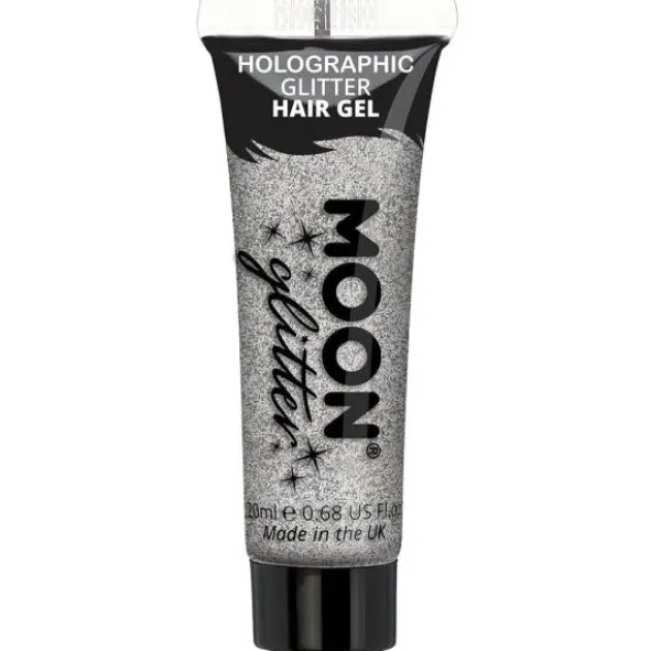 Moon Glitter Holografiskt Glitter Hårgel (Silver)