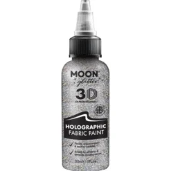 Moon Glitter Holografiskt Glitter Textilfärg 30 ml (Silver)