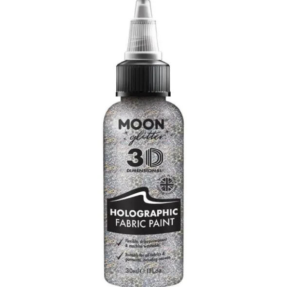Moon Glitter Holografiskt Glitter Textilfärg 30 ml (Silver)