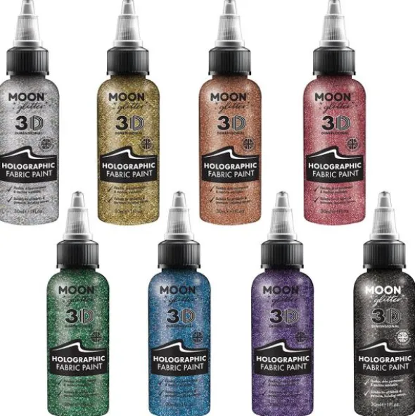 Moon Glitter Holografiskt Glitter Textilfärg 30 ml (Silver)