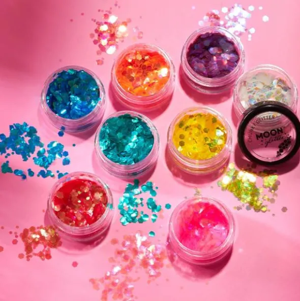Moon Glitter Iriserande Chunky Glitter (Vit)