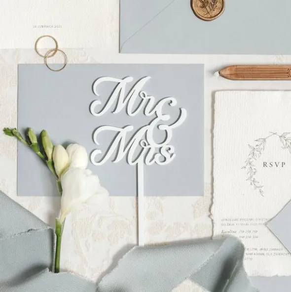 Mr & Mrs Cake Topper Vit