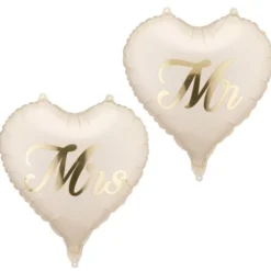 Mr & Mrs Folieballonger Hjärta 2-pack