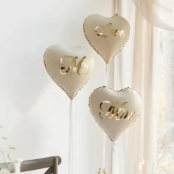 Mr & Mrs Folieballonger Hjärta 2-pack