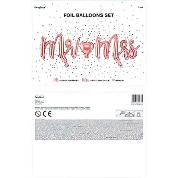 Mr Mrs Folieballonger Roséguld