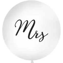 Mrs Gigantisk Latexballong Vit och Svart