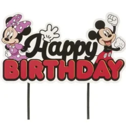 Musse och Mimmi Pigg Happy Birthday Tårtdekoration