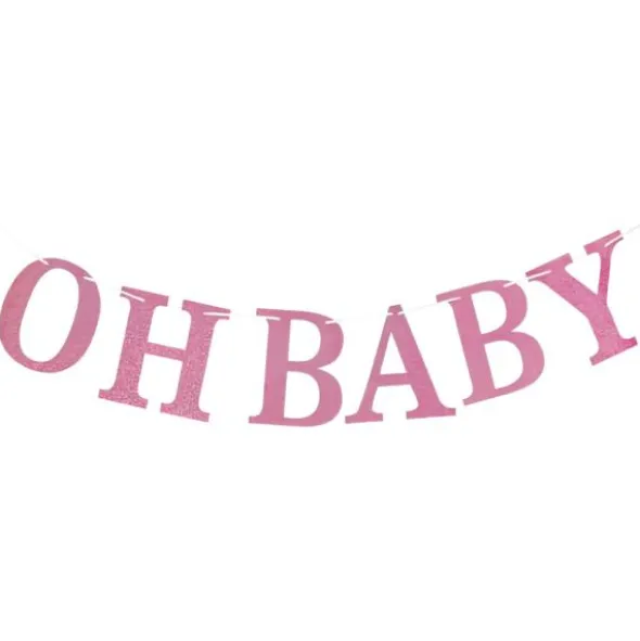 Oh Baby Glittrig Girlang Rosa