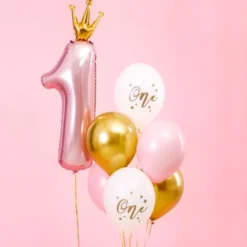 One Latexballonger Rosa och Guld