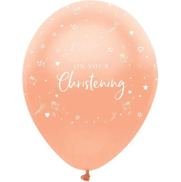 On Your Christening Ballonger Pearlised Roseguld