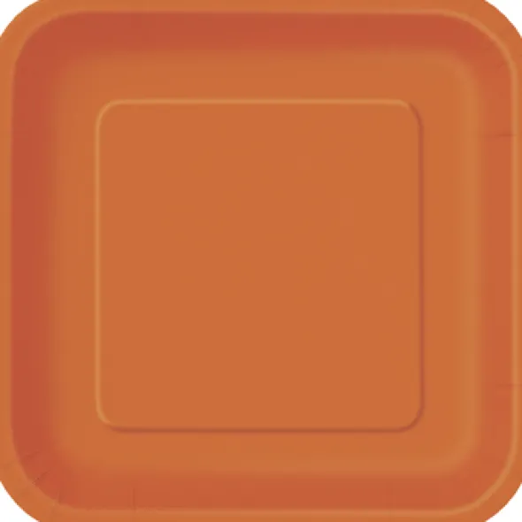 Orange Assietter Fyrkantiga