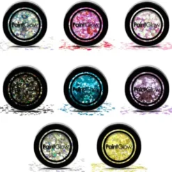 PaintGlow Ansikts- och Kroppsglitter Chunky (Lila (Helterskelter))