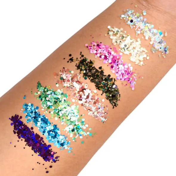 PaintGlow Chunky Ansikts- och Kroppsglitter Holografiskt (Blå)
