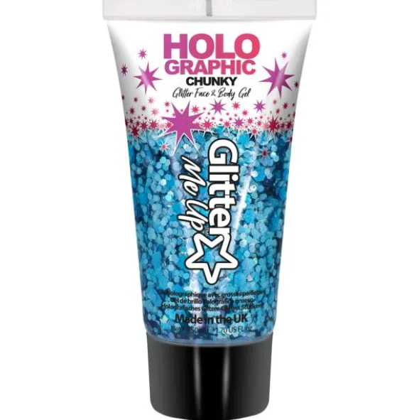 PaintGlow Chunky Glitter Gel Holografiskt (Blå - Cosmic Blue)
