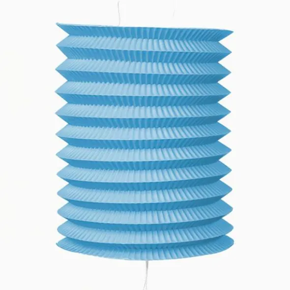 Papperslykta Cylinder Ljusblå