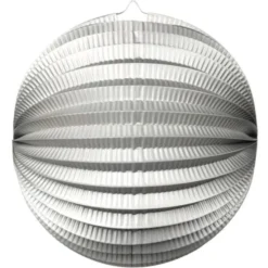Papperslykta Rund Metallic Silver