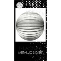 Papperslykta Rund Metallic Silver