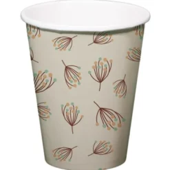 Pappersmuggar Blomning Beige 8-pack