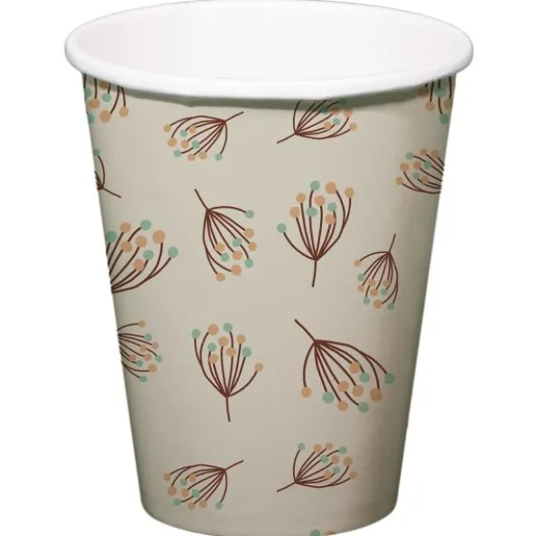 Pappersmuggar Blomning Beige 8-pack