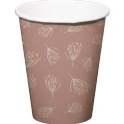 Pappersmuggar Blomning Rosabrun 8-pack