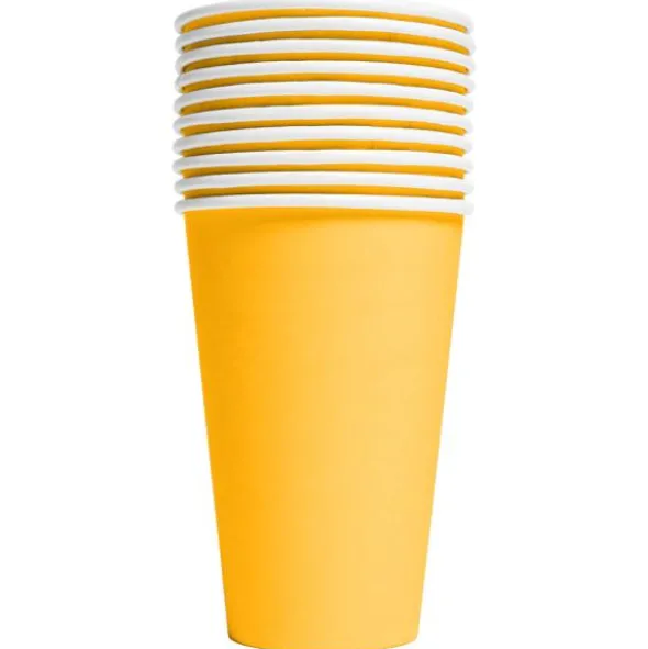 Pappersmuggar Gul 35 cl 10-pack