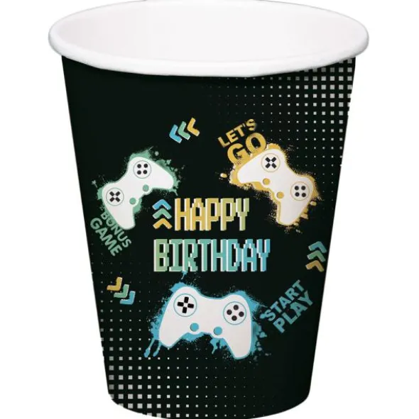 Pappersmuggar Happy Birthday Gamer 25 cl 8-pack
