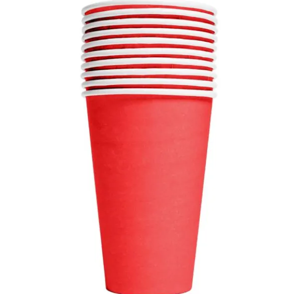 Pappersmuggar Röd 35 cl 10-pack