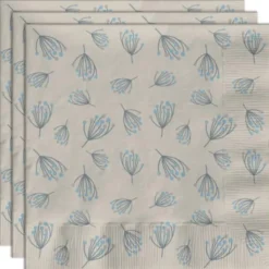 Pappersservetter Blomning Beige/Blå 20-pack