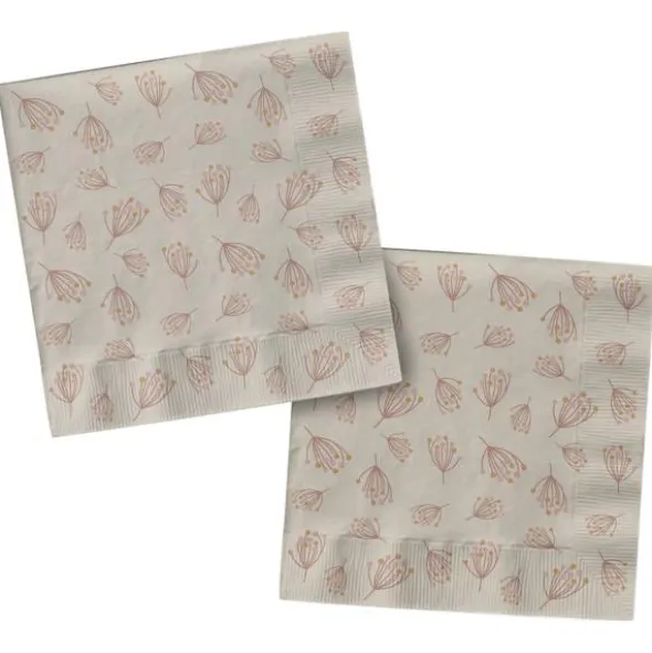 Pappersservetter Blomning Beige/Rosa 20-pack