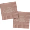 Pappersservetter Happy Birthday Krämrosa 20-pack