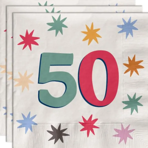 Pappersservetter med Stjärnor 50 år 20-pack