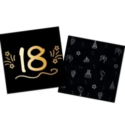 Pappersservetter Svart 18 år 16-pack
