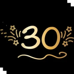 Pappersservetter Svart 30 år 16-pack
