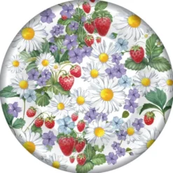 Papperstallrikar Blommor/Jordgubbar 8-pack
