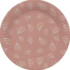 Papperstallrikar Blomning Rosabrun 8-pack