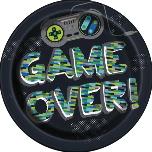 Papperstallrikar Game Over 8-pack