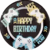Papperstallrikar Happy Birthday Gamer 23 cm 8-pack