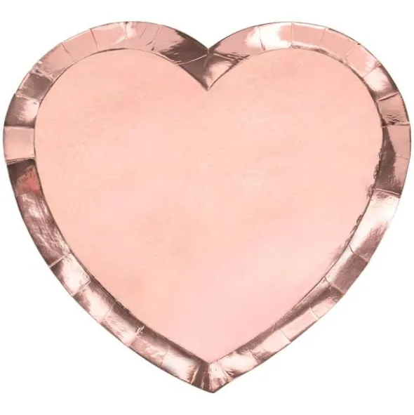 Papperstallrikar Hjärtformade Roséguld