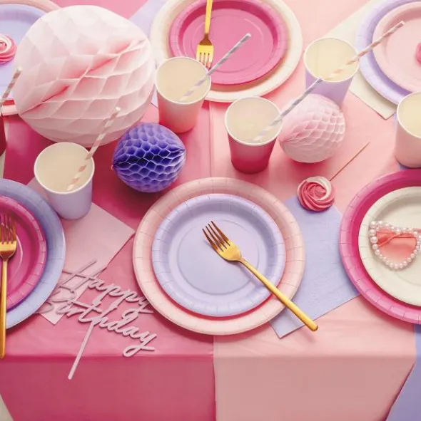 Papperstallrikar Ljusrosa (6-pack)