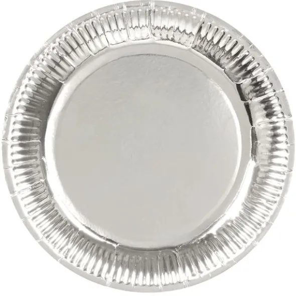 Papperstallrikar Metallic Silver