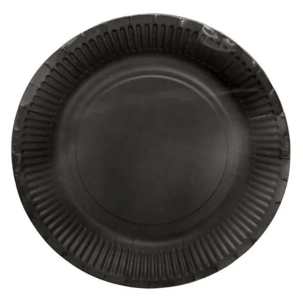 Papperstallrikar Svart 18 cm 20-pack