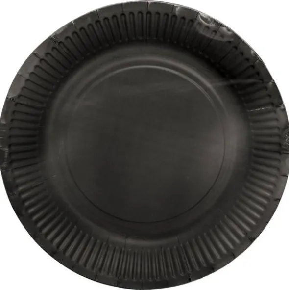 Papperstallrikar Svart 23 cm 16-pack