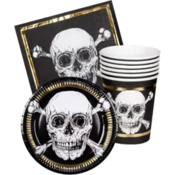 Pappmuggar Döskalle med Guldkant 10-pack