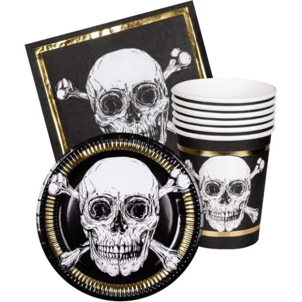Pappmuggar Döskalle med Guldkant 10-pack